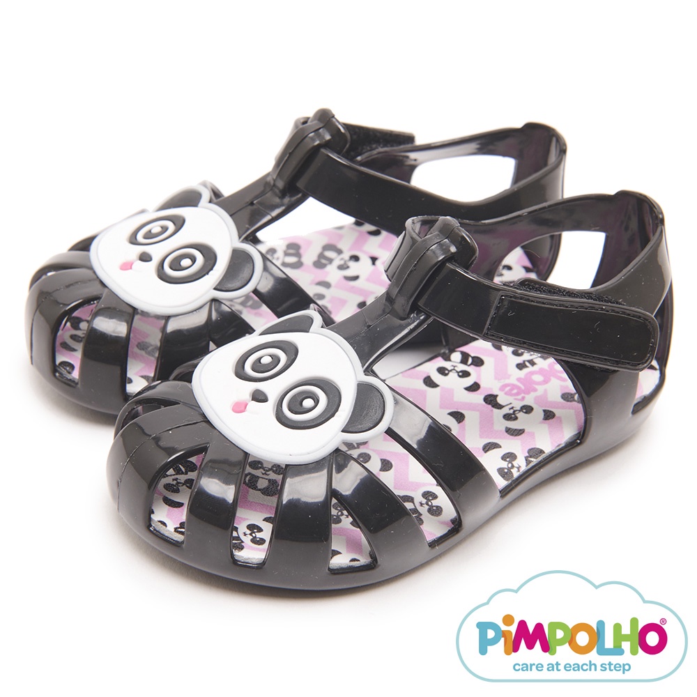 Pimpolho 可愛貓熊編織童鞋-黑色