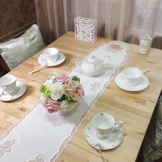 【德製普勞恩蕾絲】蕾絲蘇菲雅桌旗(玫瑰) 花語 歐式桌巾 餐墊 母親節禮物