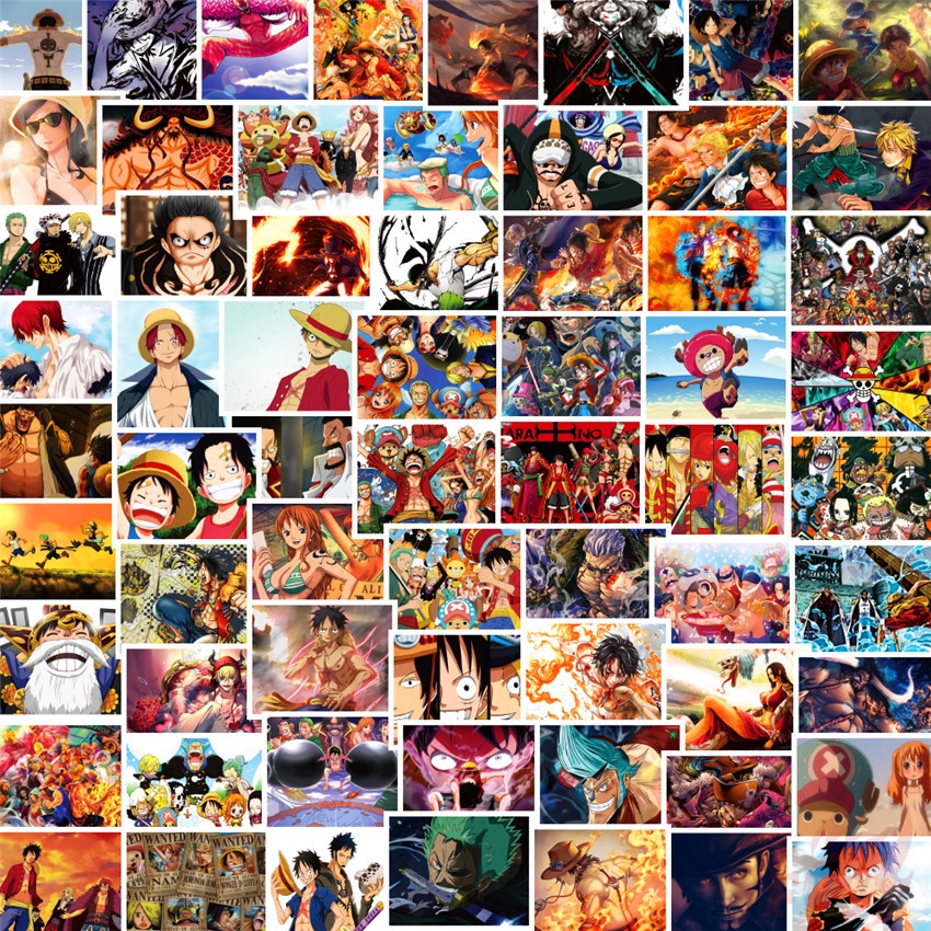 100張入 ☠ 海賊王/航海王 One Piece 款式A 迷你海報貼 ☠ 日漫筆記本手賬電腦冰箱吉他貼紙