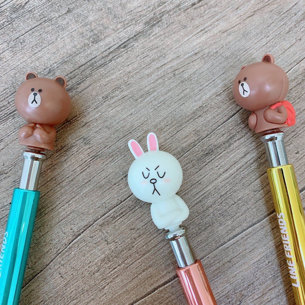 LINE FRIENDS 熊大 兔兔 觸控筆 耳機塞 立體公仔 收藏品 金屬光限量款