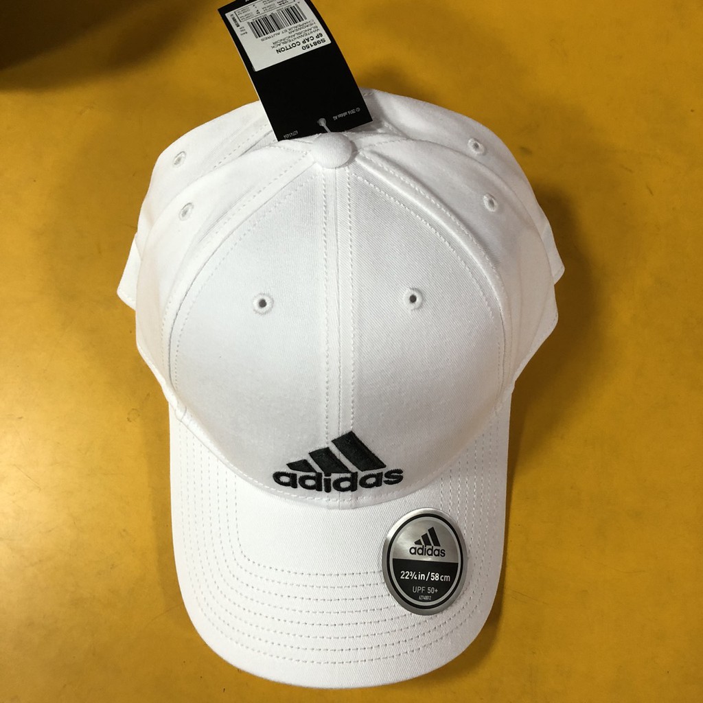 ADIDAS LOGO 硬挺 老帽 白底黑字 S98150