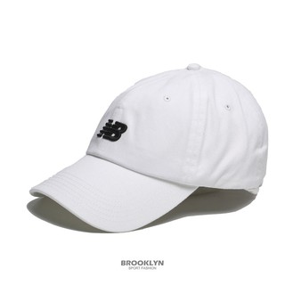 NEW BALANCE 老帽 白 黑刺繡LOGO 帽子 棒球帽 基本款 LAH91014WT