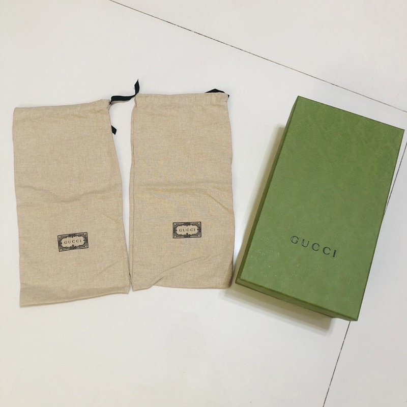 二手 新款 GUCCI 古馳  鞋子 鞋盒 麻布 防塵袋 防塵套 布套 布袋 束口袋