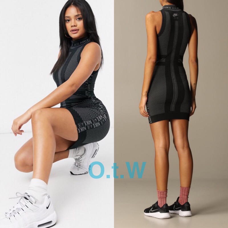 【O.t.W】Nike 無袖立領緊身連身裙洋裝 連身短裙 短裙-黑色 XS號 $3480↘$2599免運