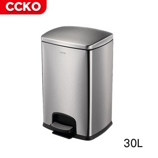 【CCKO】不鏽鋼腳踩垃圾桶 30L 靜音緩降 腳踏式垃圾桶 不鏽鋼垃圾桶 家用垃圾桶 客廳/辦公室/廚房/浴室 垃圾桶