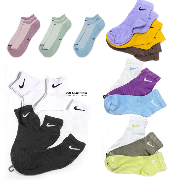 Nike Quarter Socks 短襪 白色 黑勾 黑色 白勾 短筒 中筒襪 運動襪 襪子 三雙一組 DOT聚點