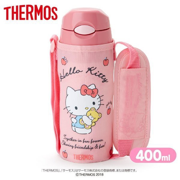 日本 三麗鷗Hello Kitty&amp;膳魔師聯名 保冷瓶蓋吸管瓶400ml