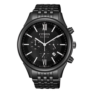 CITIZEN星辰錶 光動能黑麵黑鋼三眼計時不鏽鋼錶 藍寶石水晶鏡面 42mm CA4415-81E 原廠公司貨保固2年