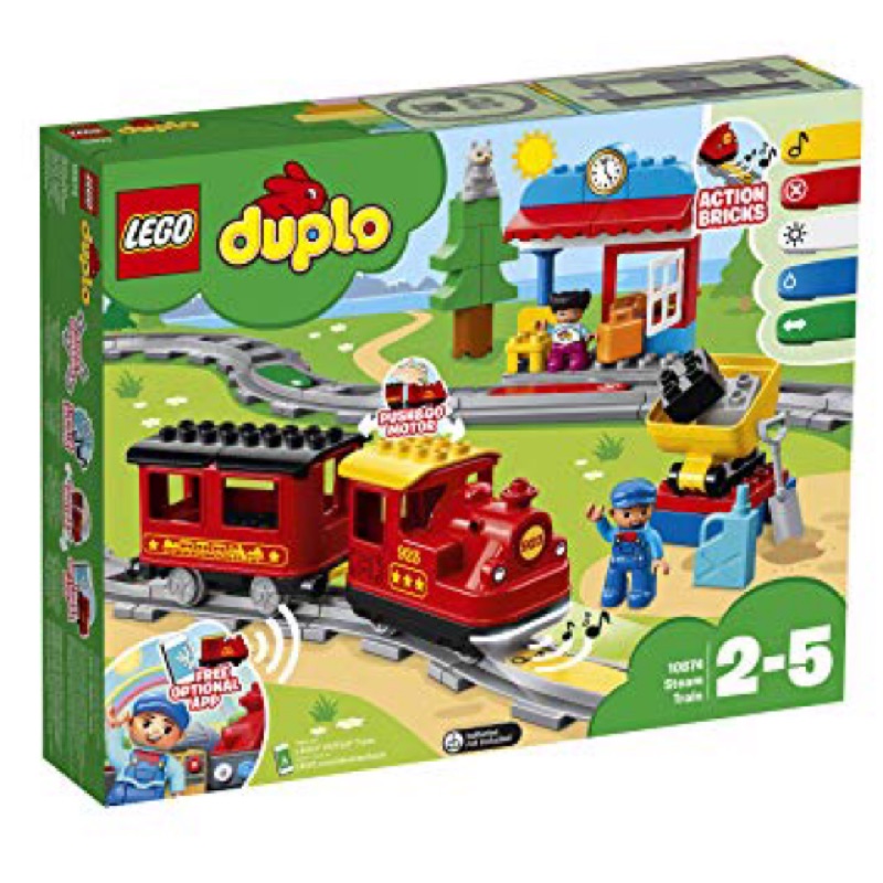 《二姆弟》全新現貨 樂高 Lego Duplo 系列 10874 蒸氣電動火車