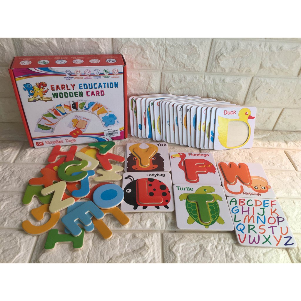 英文字母  數字卡 認圖 字母卡 兒童學前早教 益智 早教玩具 英文學習 ABC學習卡  積木