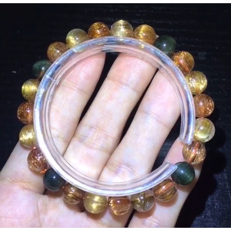 🌈金碧國際🌈 高等級天然  彩髪晶  手珠  手串  No:346