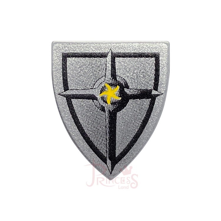 公主樂糕殿 LEGO 8823 騎士王國II 絕版 城堡 盾牌 十字 金屬銀印刷 淺灰色 3846pb023 A329