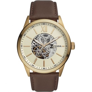 FOSSIL 鏤空機械錶 48mm 男錶 手錶 腕錶 BQ2382 咖啡色真皮錶帶(現貨)