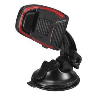 車之嚴選 cars go 汽車用品【SA12】CARMATE 黑色碳纖紋紅框 可360度可旋轉 吸盤式智慧型手機架 車架
