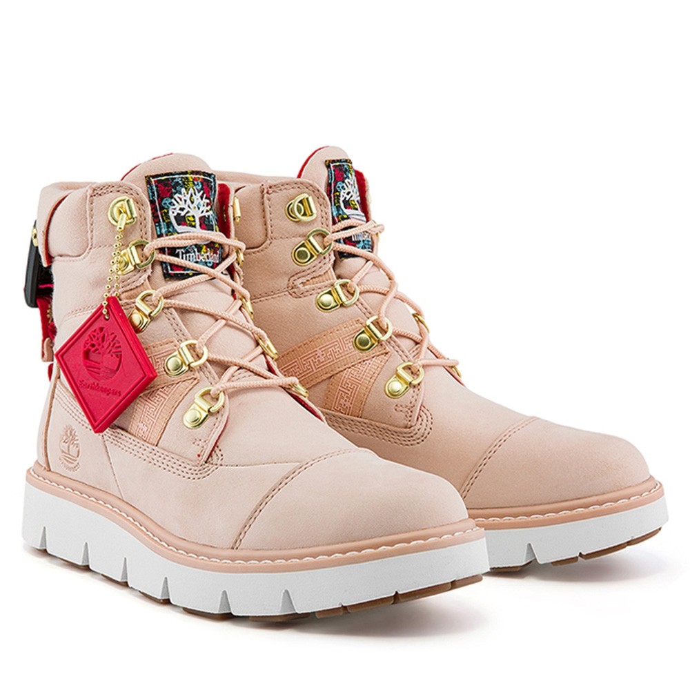 Timberland 女鞋淺粉色磨砂革牛年限定防水靴a2pxq 橡膠牛皮輕量化舒適撞色街頭潮流 蝦皮購物