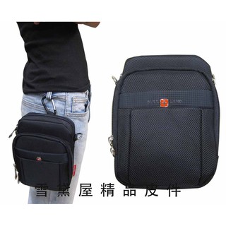 ~雪黛屋~OVER-LAND 外掛式腰包外袋可4.7寸機防水尼龍布隨身物品專用包工作袋可穿過皮帶外掛多功能 #3126