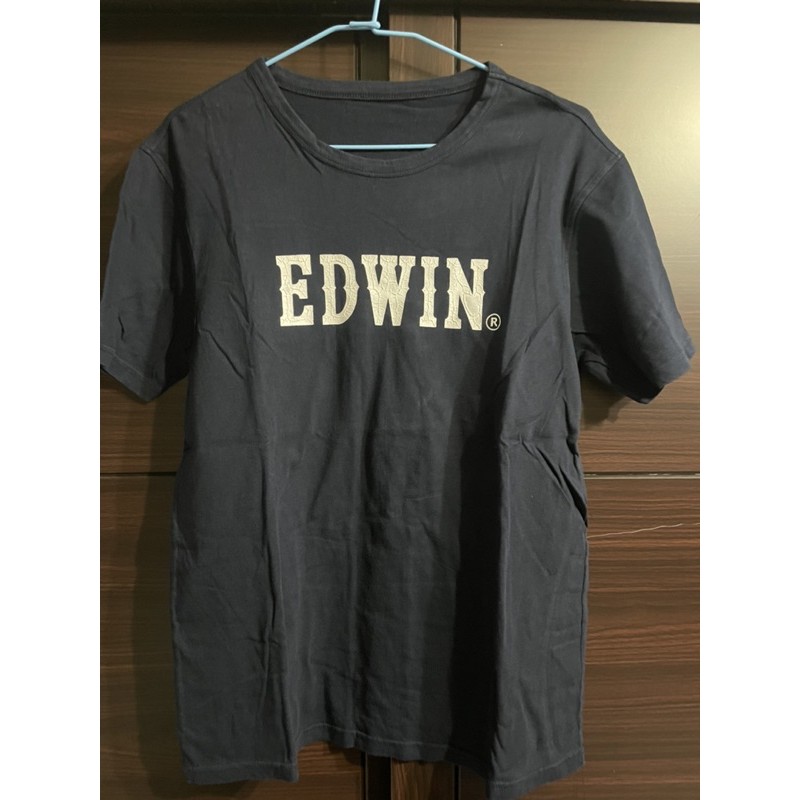 EDWIN 藍色 印花短袖T恤 M號 二手 九成新