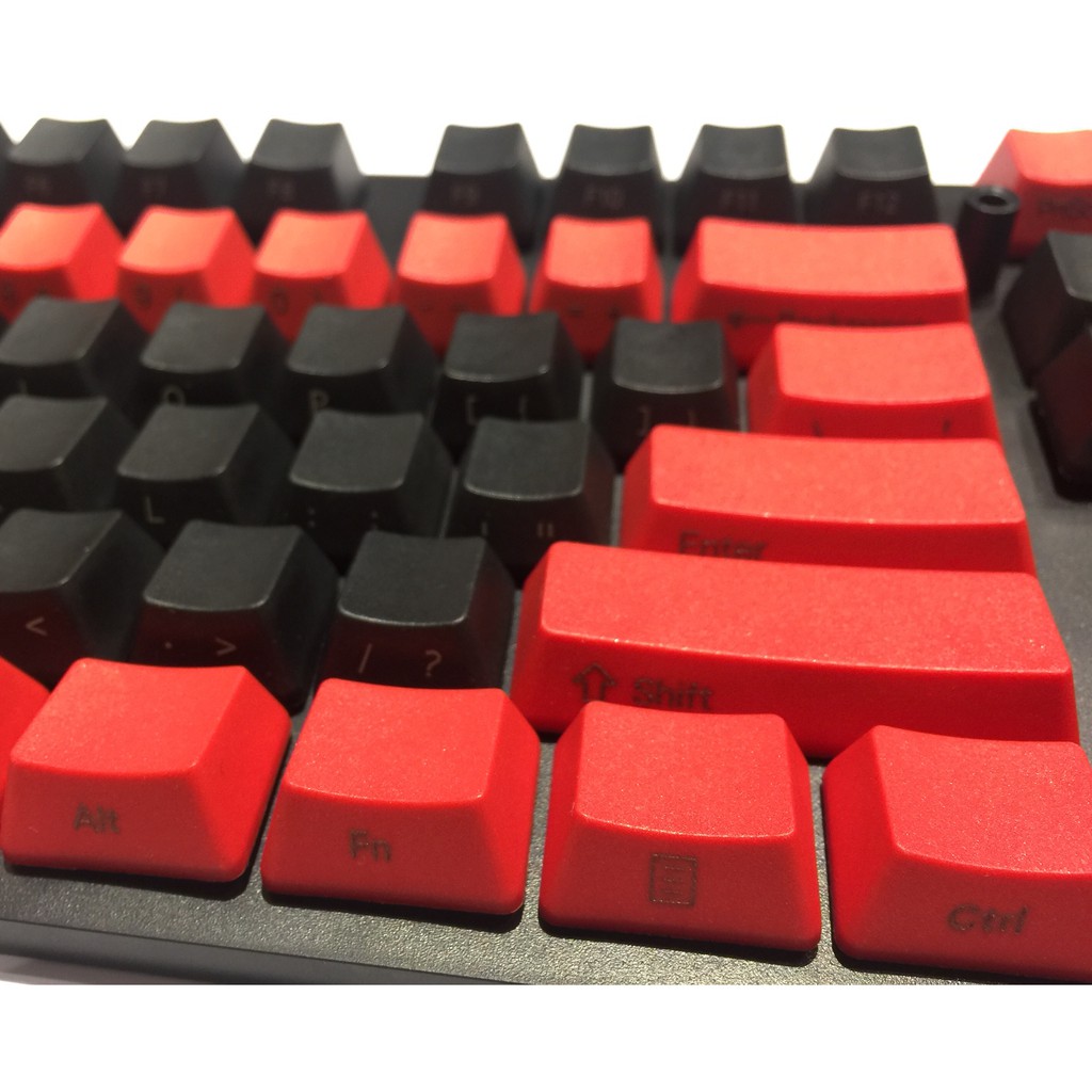 Cherry MX 鍵帽 黑色/紅色 61鍵 104鍵 側刻 OEM高度 PBT ANSI 100%