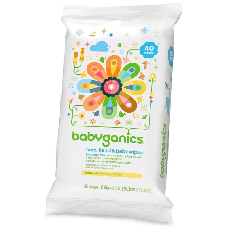 ( 現貨) BabyGanics 植物性手臉嬰兒超溫和濕紙巾 無酒精無香 40抽 美國進口