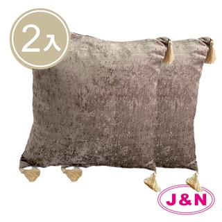 【J&N】艾爾絲絨抱枕45X45咖啡色(2 入/1組)