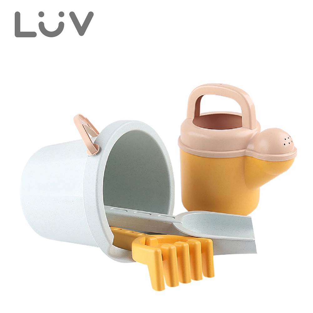 【LUV質感生活】環保小麥稈夏日野餐沙灘玩具4件組(不含木粒沙)