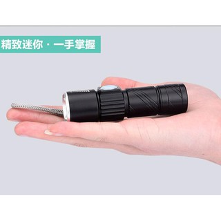~好貨網~現貨~最便宜!!LED 迷你 強光 手電筒 USB充電 LED手電筒 伸縮 變焦 掌上型 爆閃 三段式