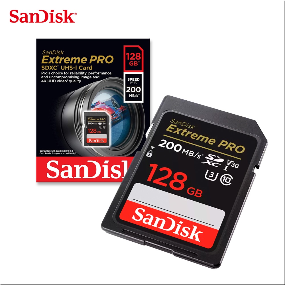 SANDISK 128G V30 Extreme PRO SDXC UHS-I U3 新版 200MB 專業攝影 記憶卡