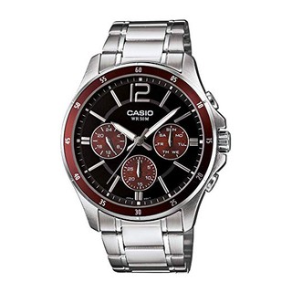 【八度空間】卡西歐 CASIO父親節禮物三眼不鏽鋼手腕錶 大錶徑MTP-1374D#MTP-1374D-5A
