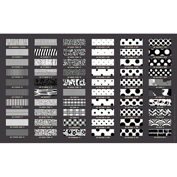 [Ps] 100款復古效果PS筆刷 AD Screentones For Photoshop.B2019112301