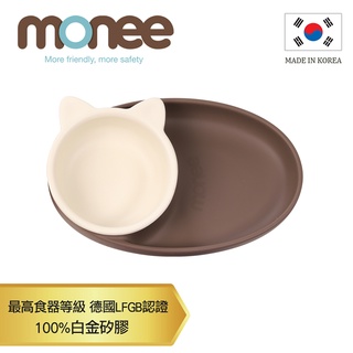 [韓國monee]3IN1白金矽膠兒童餐碗盤兩件組