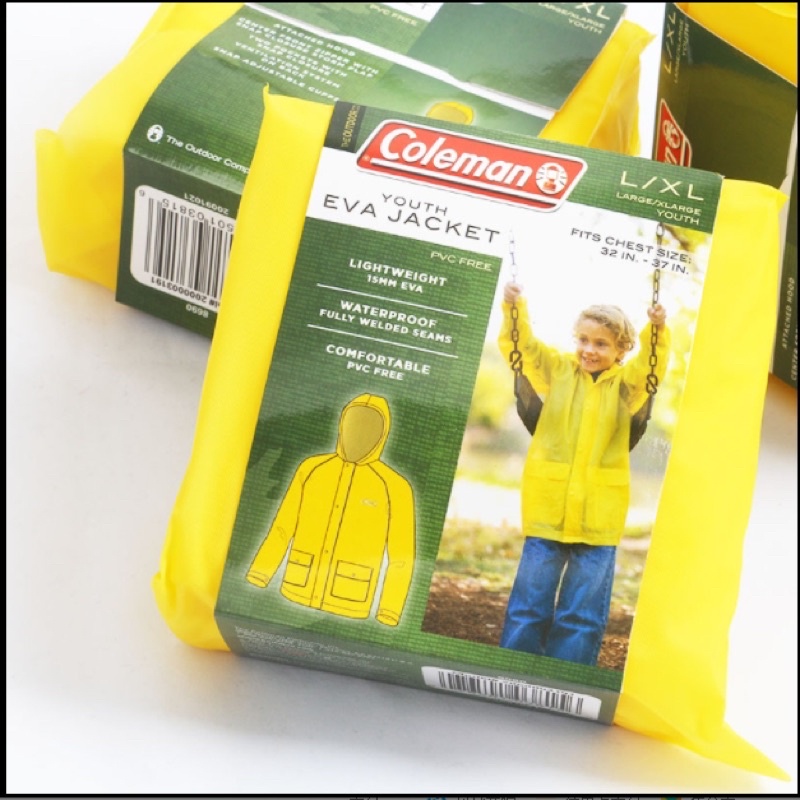 coleman eva加厚雨衣 露營上學防水 輕薄款