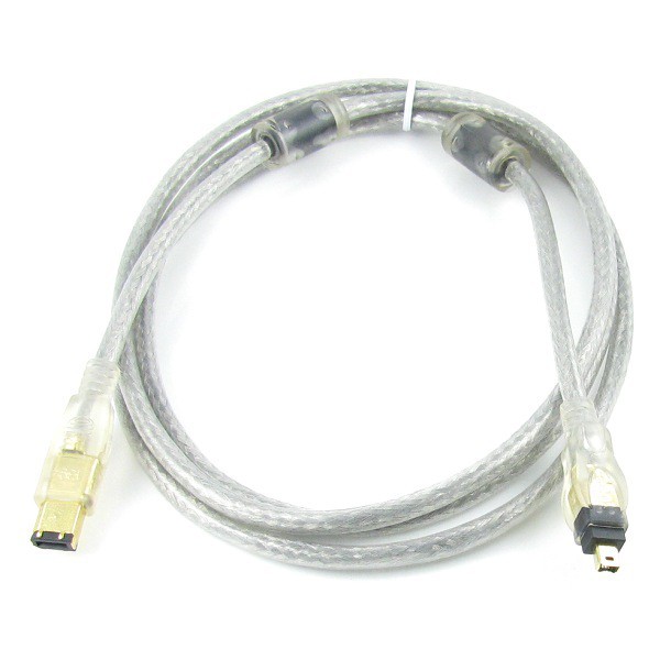 IEEE1394火線 6p公-4p公 鍍金連接器+編織網抗干擾+磁環防天線效應 高速FireWire傳輸線1.5及3米