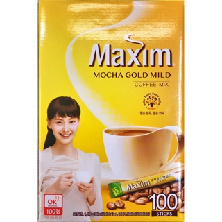 快速出貨!!! 韓國MAXIM 黃咖啡 麥心咖啡 摩卡 減糖 即溶 韓國國民咖啡 100包入