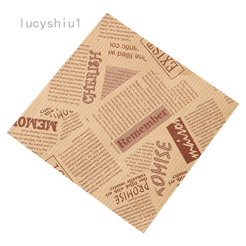 Lucyshiu1 新款英文圖案食品防油紙袋三角袋手抓餅三明治甜甜圈隨手包麵包紙袋 蝦皮購物