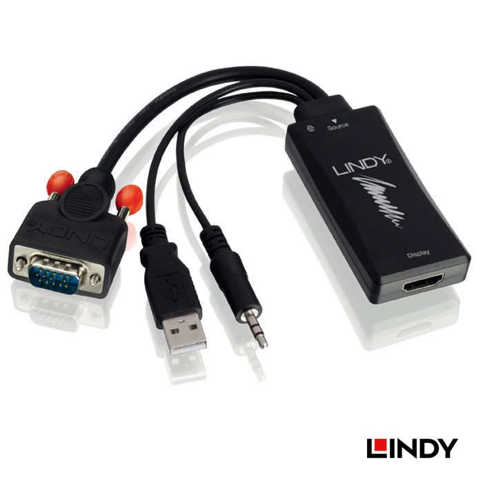 LINDY 林帝 VGA +音源 TO HDMI 1080P轉接器 (38183)