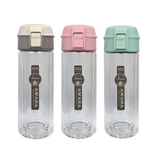 【AWANA】彈蓋雙層玻璃杯(280ml)GL-280