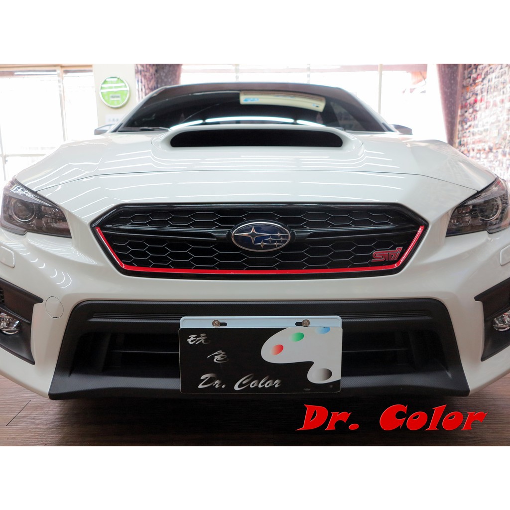 Dr. Color 玩色專業汽車包膜 Subaru WRX 黑carbon/髮絲黑/髮絲鈦/火龍紅_水箱罩/B柱/後視鏡