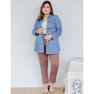 Kemeja Allsize BIGSIZE Jumbo 牛仔襯衫牛仔褲襯衫適合 3L