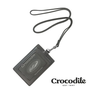 Crocodile 鱷魚皮件 真皮皮件 直式識別證 卡片套ID 名片夾 維也納Wien系列 0103-10406-黑色