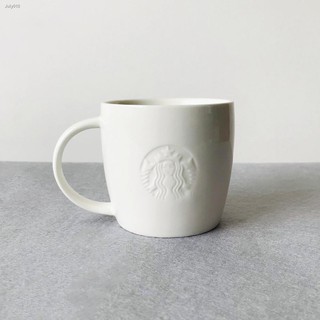 星巴克杯子超值白色店內專用馬克杯美人魚浮雕logo陶瓷咖啡喝水杯 星巴克 咖啡杯 杯子 密胺 星巴克 咖啡杯 水杯 陶