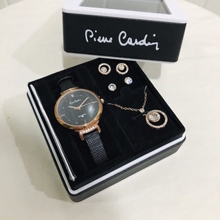 Pierre Cardin 皮爾卡登 真鑽腕錶珠寶套組 手錶 項鍊 耳環
