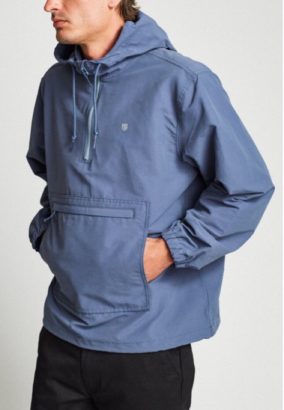 全新 現貨L 防潑水 Brixton patrol anorak jacket dusty blue 外套 灰藍