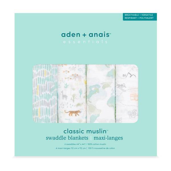 Aden & Anais經典多功能包巾4入(ADESWC40018T寰宇探險) 1344元