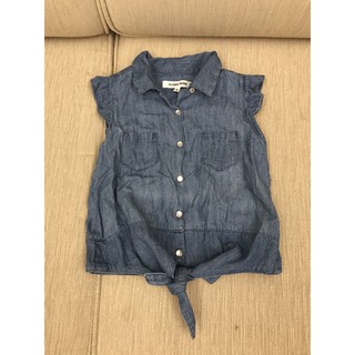 globalwork kid牛仔荷葉邊上衣
