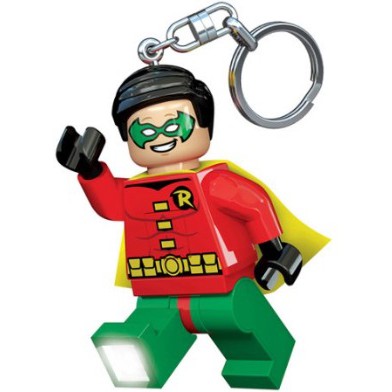 【湯圓嬉遊趣】LEGO 樂高鑰匙圈 DC 超級英雄-羅賓ROBIN LED鑰匙圈(按壓胸口腳底會發光)