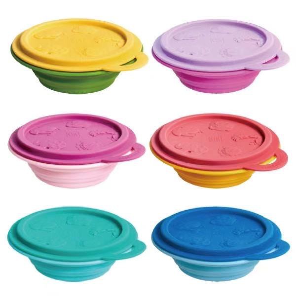 加拿大 Marcus &amp; Marcus 動物樂園 矽膠摺疊碗/餐碗 (黃/紫/粉/紅/綠/藍)