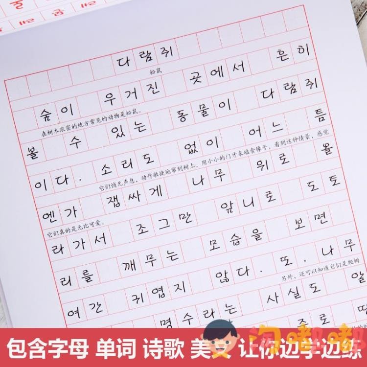 漂亮韓語手寫體臨摹字帖贈活頁臨摹紙韓文入門習字帖韓語手寫體練習本21新鮮貨 蝦皮購物