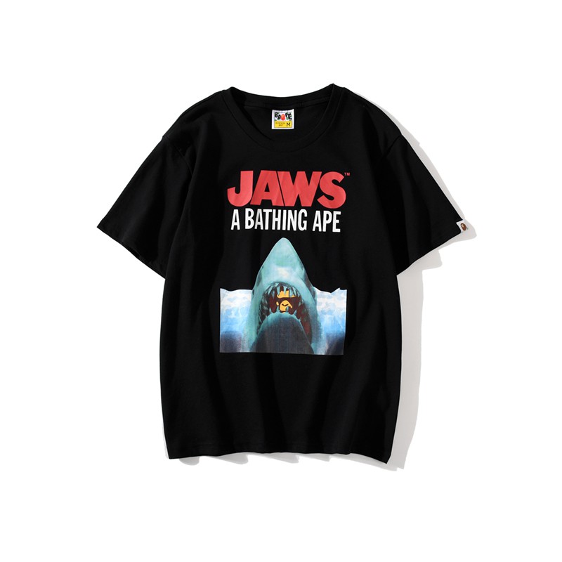 現貨高街潮T Bape X Jaws聯名款T恤大鯊魚吃猿人短袖夏季必備百搭A Bathing Ape 短T | 蝦皮購物