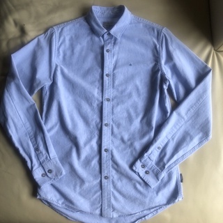 保證正品 Calvin Klein CK 淺藍色 休閒襯衫 長袖襯衫 size S