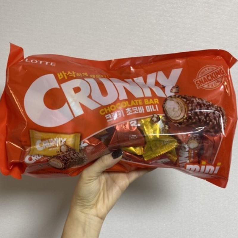 (現貨在台）樂天 crunky 迷你 巧克力 bar (一袋，405g）